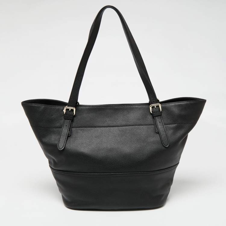 مملوكة مسبقًا DKNY Black Pebbled Leather Large Tote