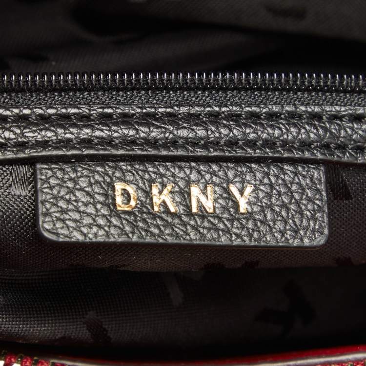 مملوكة مسبقًا DKNY Red Leather Bryant Park Front Pocket Tote
