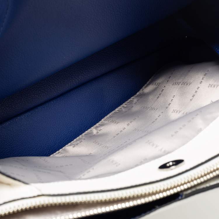 Pre Owned DKNY White Pebble Leather Noho Tote
