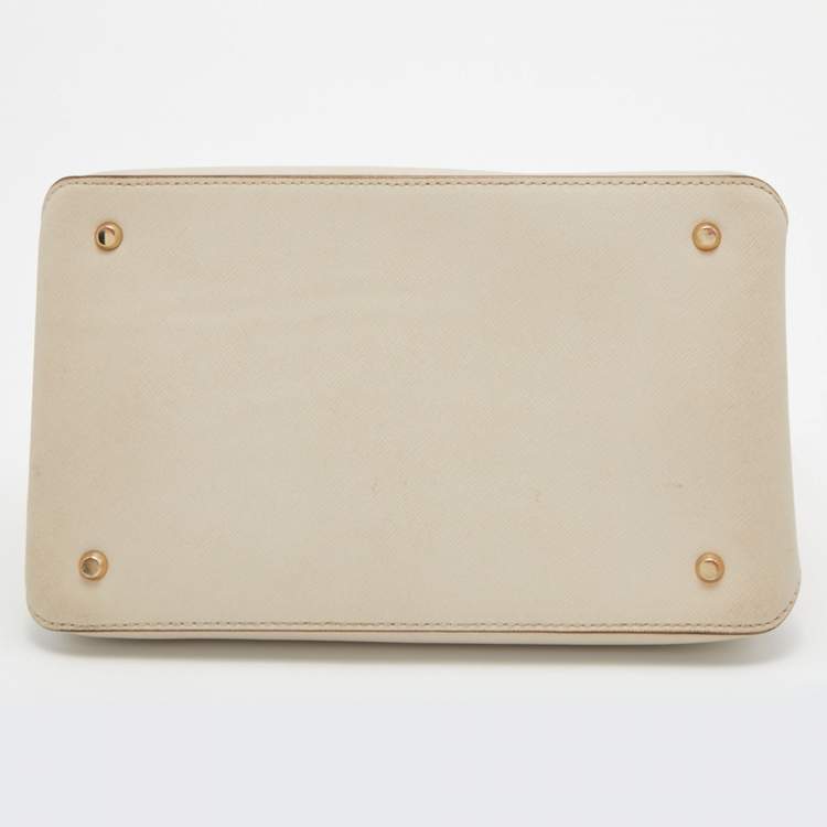 Pre Owned DKNY Cream Saffiano Leather Chain Satchel