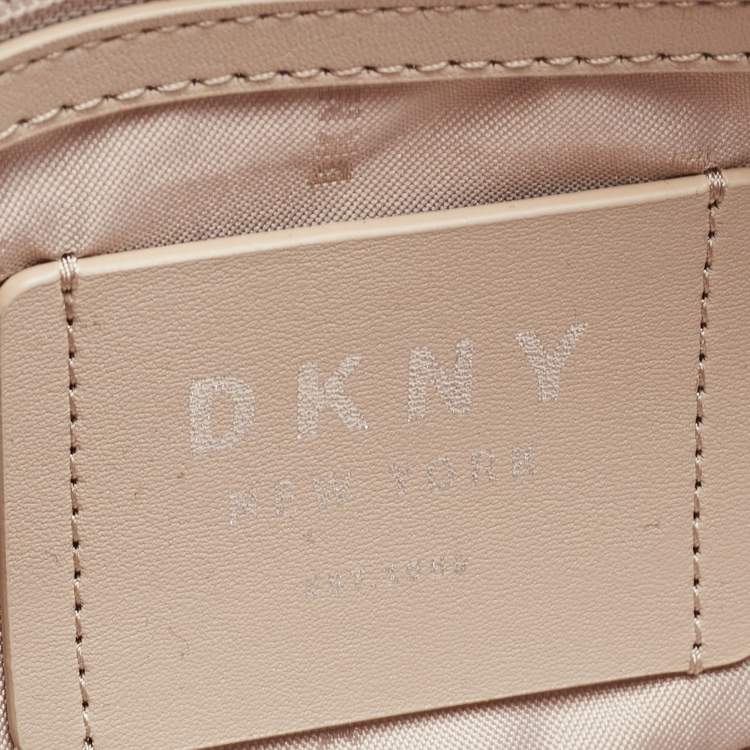 Pre Owned DKNY Beige Leather Bryant Dome Crossbody Bag