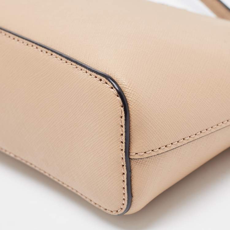 Pre Owned DKNY Beige Leather Bryant Dome Crossbody Bag