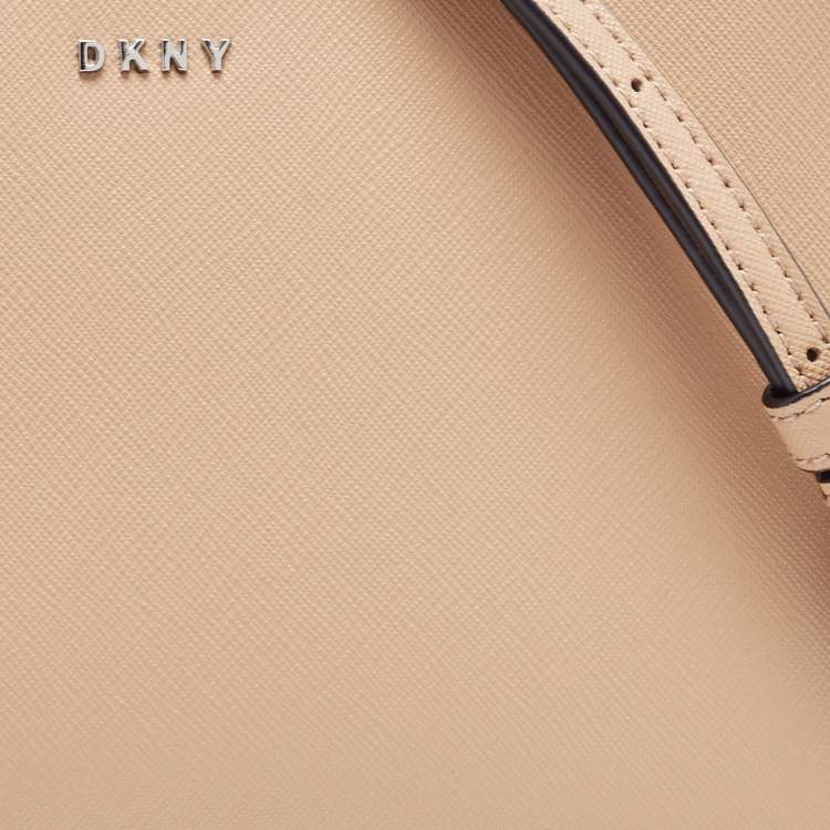 Pre Owned DKNY Beige Leather Bryant Dome Crossbody Bag