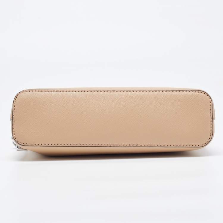 Pre Owned DKNY Beige Leather Bryant Dome Crossbody Bag