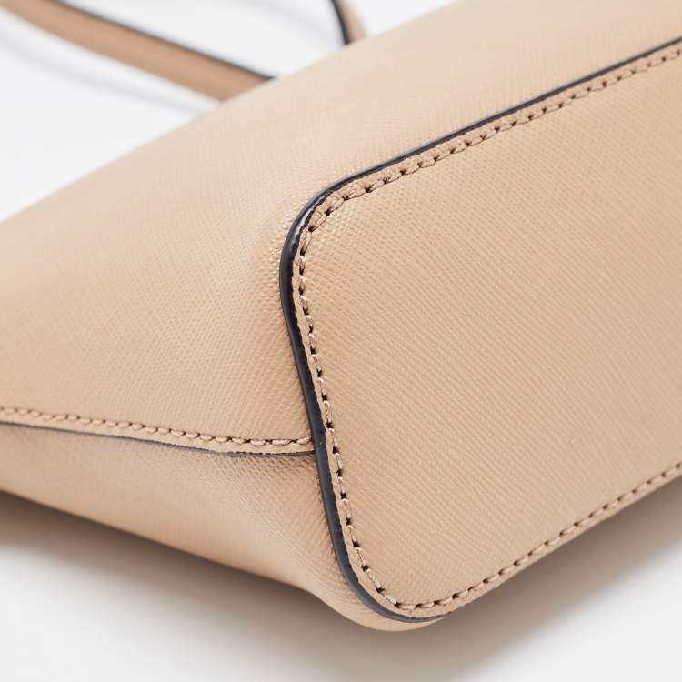 Pre Owned DKNY Beige Leather Bryant Dome Crossbody Bag