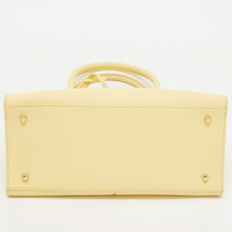 Pre Owned Dkny Yellow Leather Tote