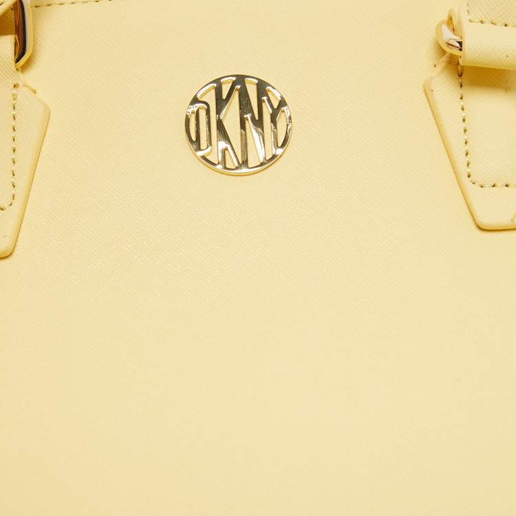 Pre Owned Dkny Yellow Leather Tote