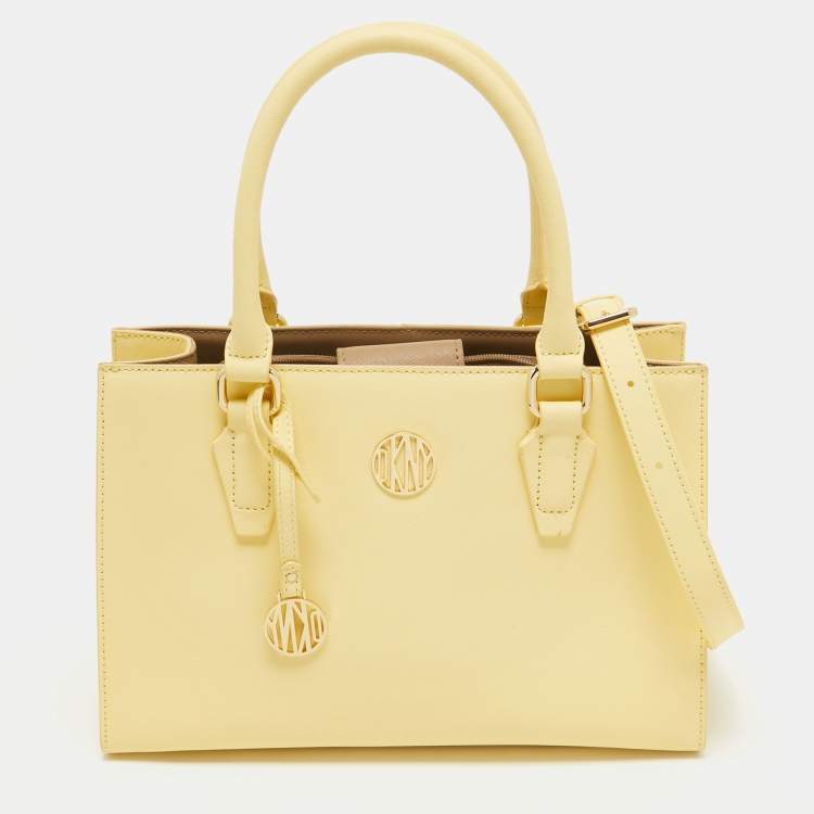 Pre Owned Dkny Yellow Leather Tote