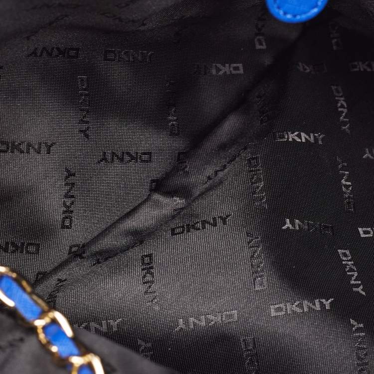 Pre Owned Dkny Blue Saffiano Leather Dome Shoulder Bag