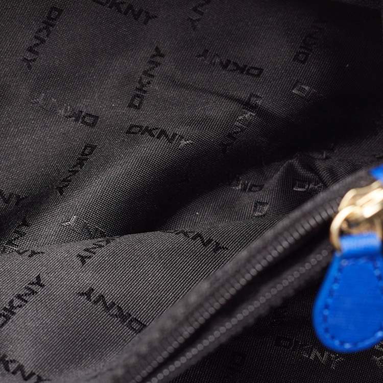 Pre Owned Dkny Blue Saffiano Leather Dome Shoulder Bag