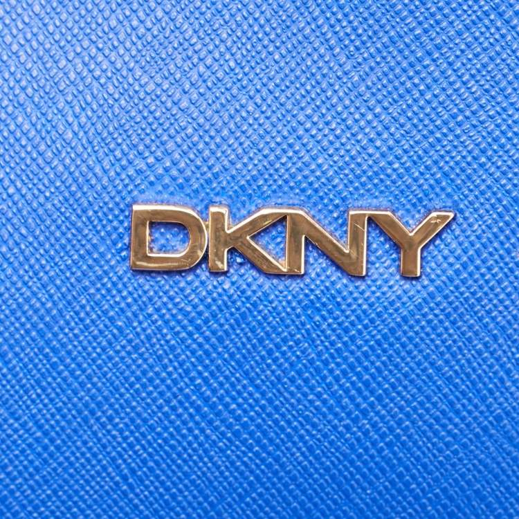 Pre Owned Dkny Blue Saffiano Leather Dome Shoulder Bag