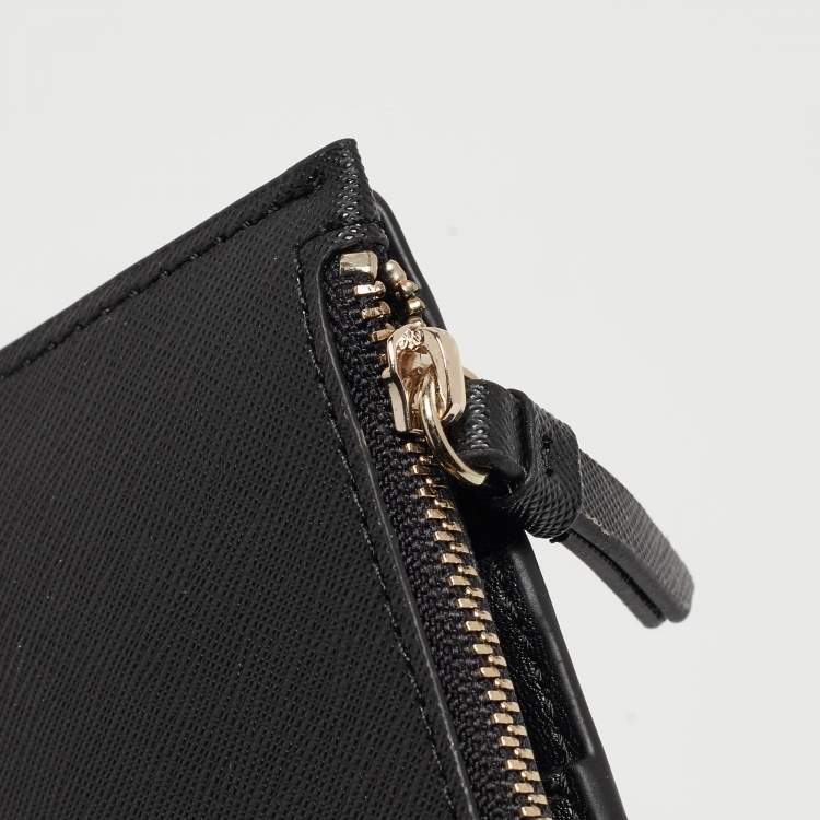 Pre Owned DKNY Black Leather Bryant Park Compact Wallet