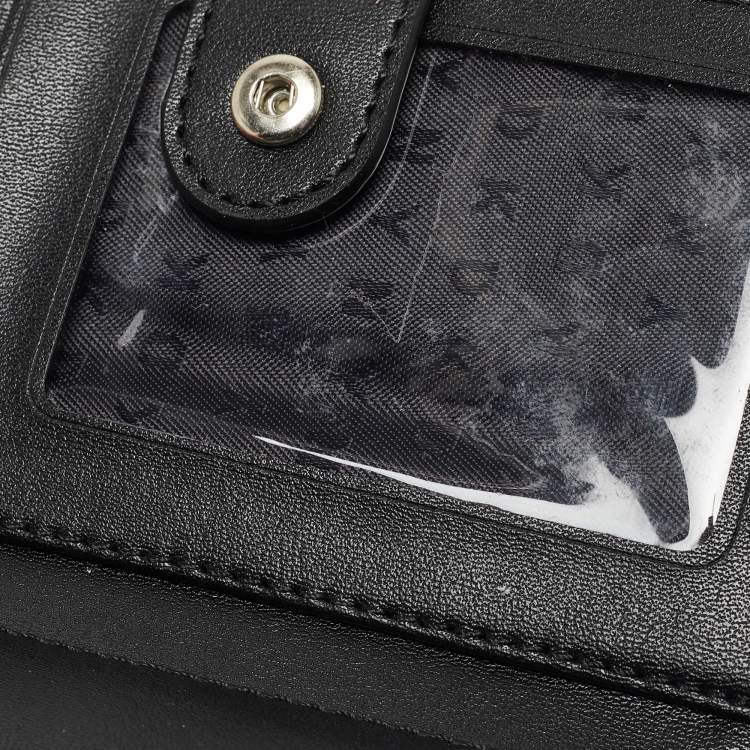 Pre Owned DKNY Black Leather Bryant Park Compact Wallet