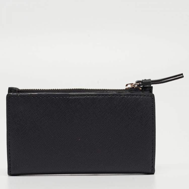 Pre Owned DKNY Black Leather Bryant Park Compact Wallet
