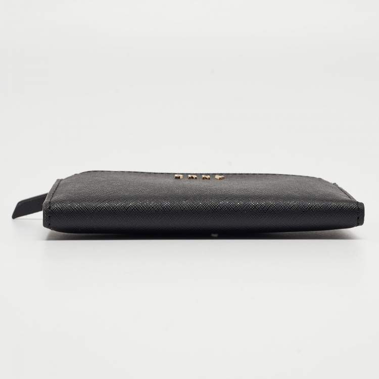 Pre Owned DKNY Black Leather Bryant Park Compact Wallet