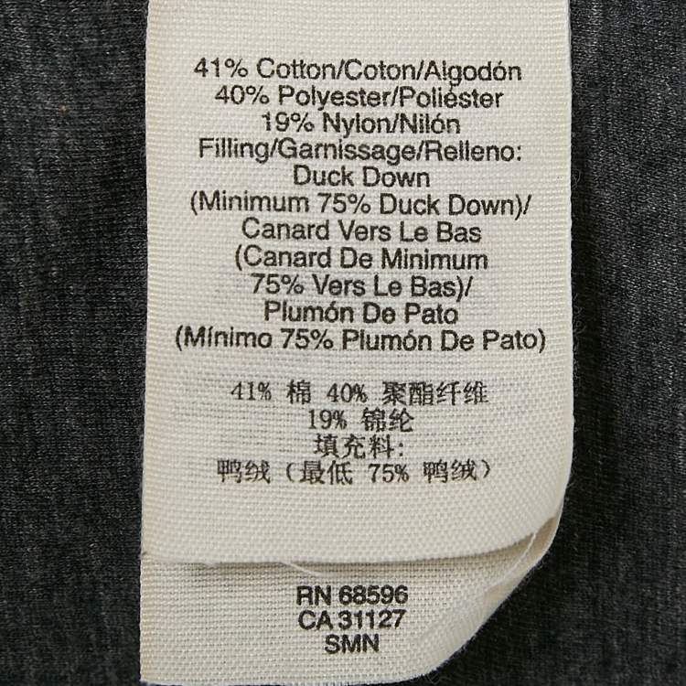 Pre Owned Pure DKNY Grey Cotton Blend Quilted Down Vest M