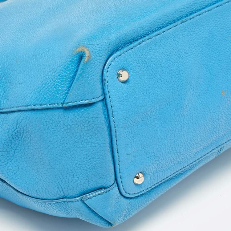 Pre Owned DKNY Blue Leather Hobo