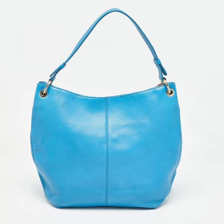 Pre Owned DKNY Blue Leather Hobo
