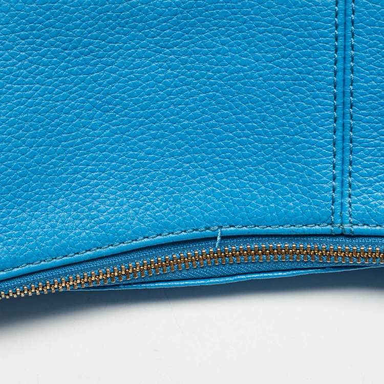 Pre Owned DKNY Blue Leather Hobo