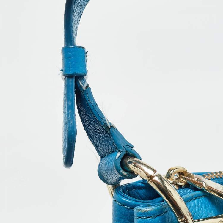 Pre Owned DKNY Blue Leather Hobo