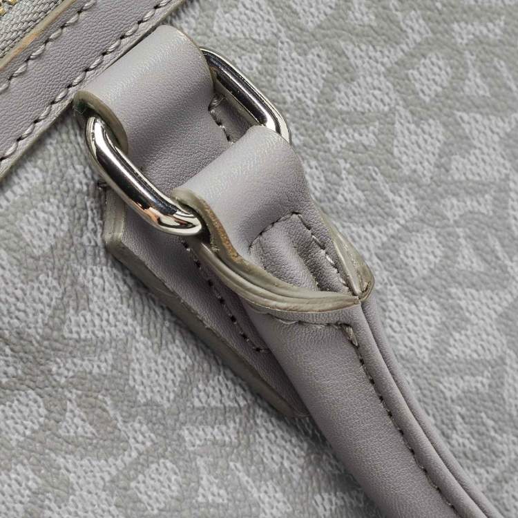 Pre Owned DKNY Grey Signature Coated Canvas and Leather Dome Satchel