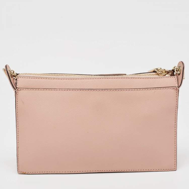 Pre Owned DKNY Pink/Brown Leather and Suede Bryant Park Saffia Chain Bag