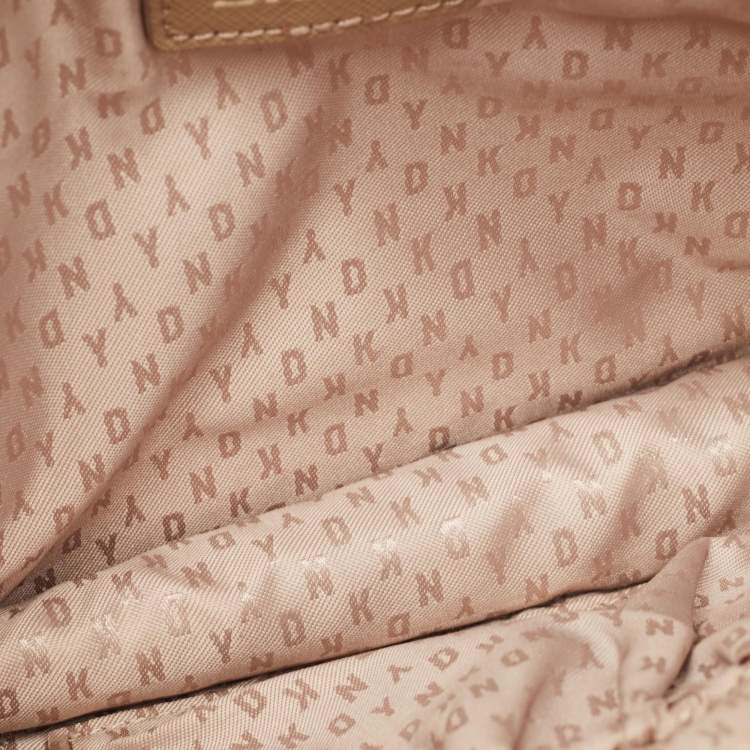 Pre Owned DKNY Pink/Brown Leather and Suede Bryant Park Saffia Chain Bag