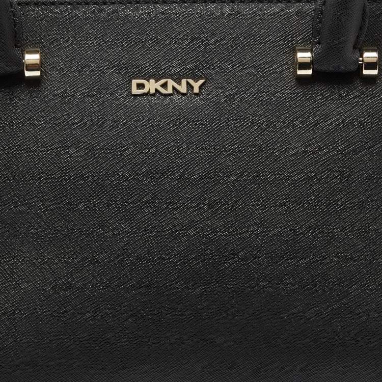 Pre Owned DKNY Black Saffiano Leather Bryant Park Zip Tote