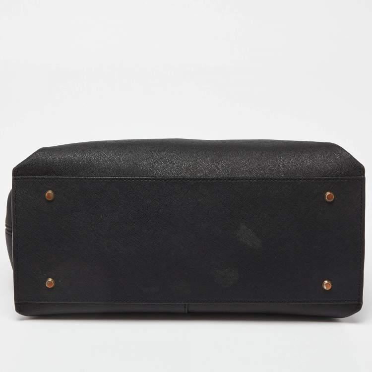 Pre Owned DKNY Black Saffiano Leather Bryant Park Zip Tote