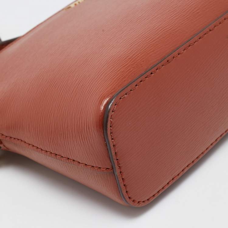 Pre Owned DKNY Brown Leather Dome Crossbody Bag