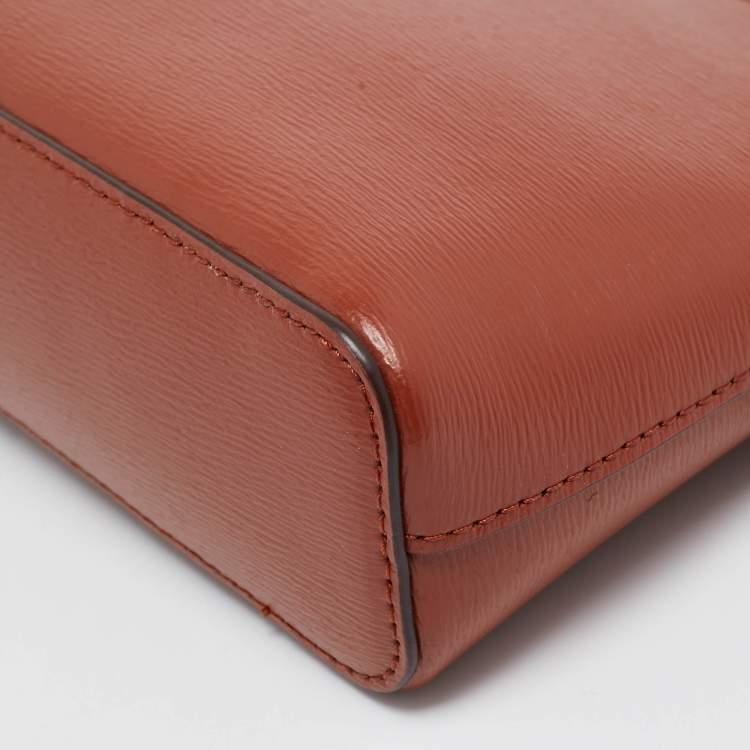 Pre Owned DKNY Brown Leather Dome Crossbody Bag