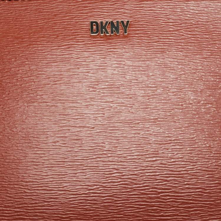 Pre Owned DKNY Brown Leather Dome Crossbody Bag