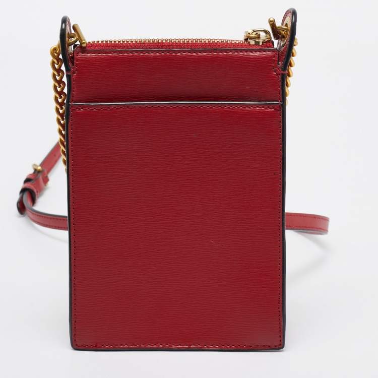 مملوكة مسبقًا DKNY Red Leather Alexa Phone Crossbody Bag