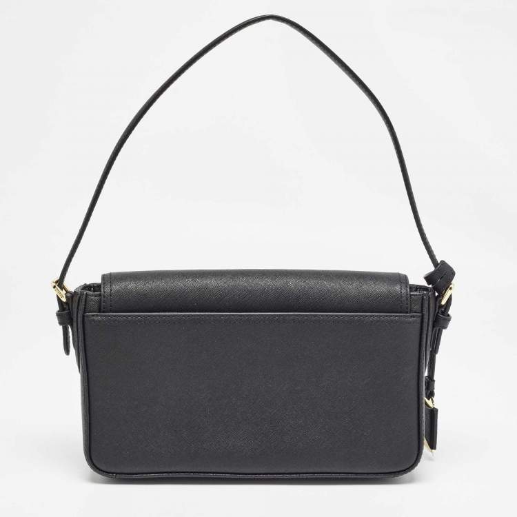 مملوكة مسبقًا DKNY Black Leather Bibi East West Shoulder Bag