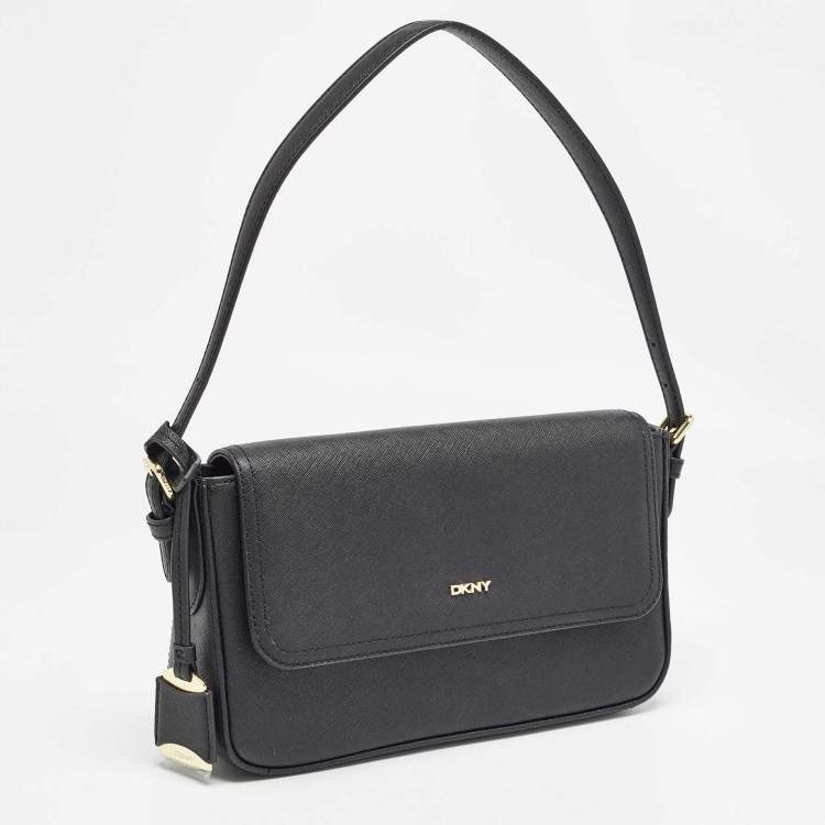 مملوكة مسبقًا DKNY Black Leather Bibi East West Shoulder Bag