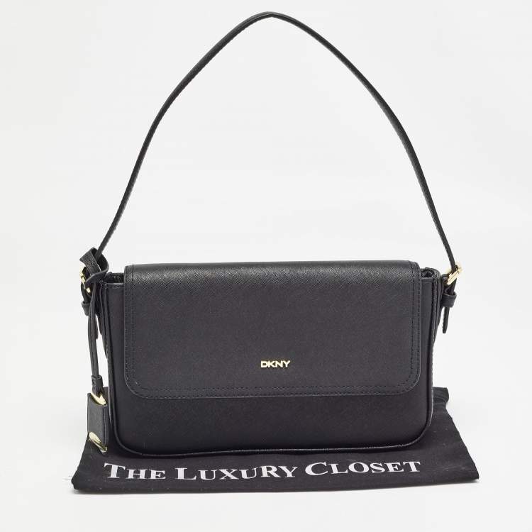 مملوكة مسبقًا DKNY Black Leather Bibi East West Shoulder Bag