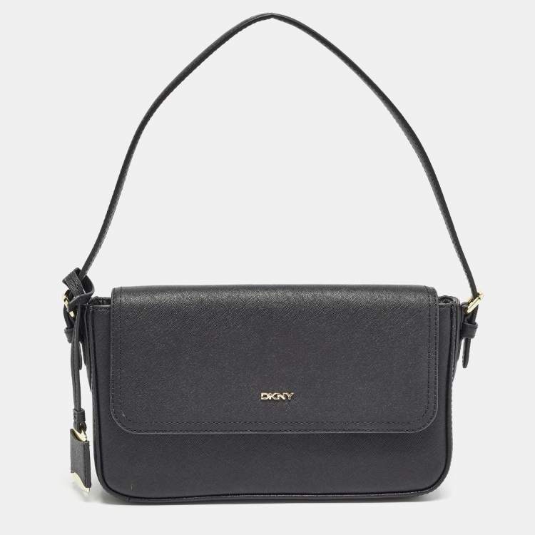 مملوكة مسبقًا DKNY Black Leather Bibi East West Shoulder Bag