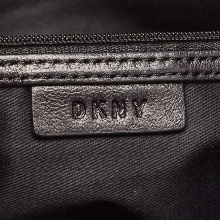 Pre Owned DKNY Brick Brown Leather Pinstripe Gansevoort Tote