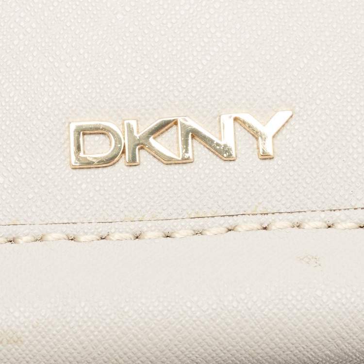Pre Owned DKNY Grey Leather Bryant Park Edge Flap Crossbody Bag