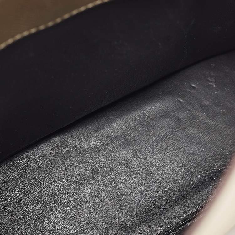 Pre Owned DKNY Gold Leather Medium Bianca Tote