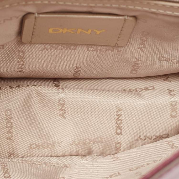 Pre Owned DKNY Burgundy Leather Elissa Flap Shoulder Bag