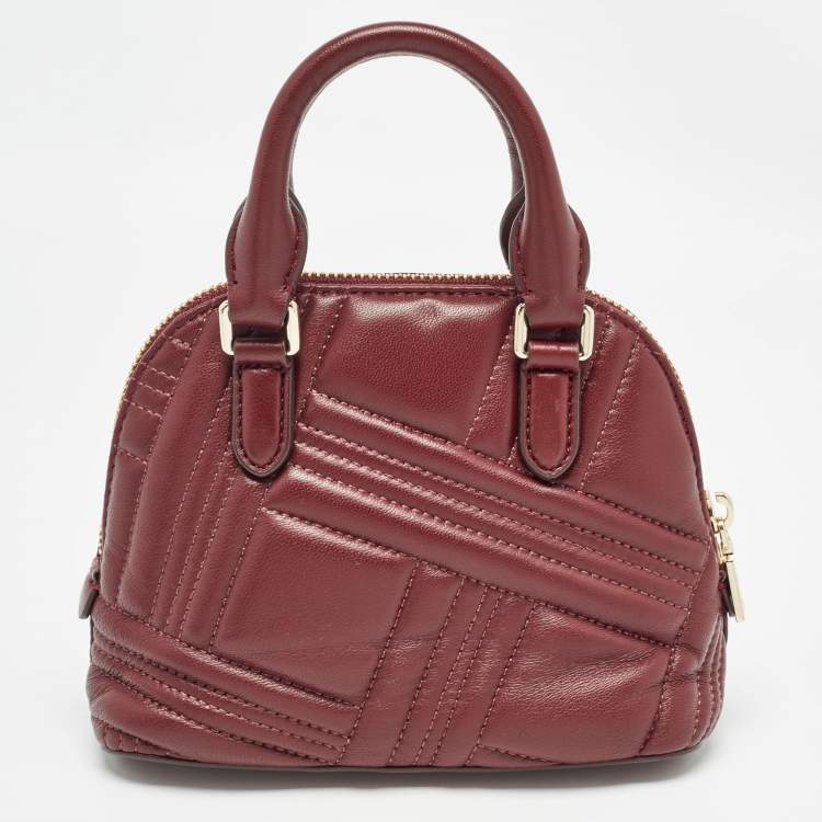 Pre Owned DKNY Burgundy Quilted Leather Mini Allen Satchel