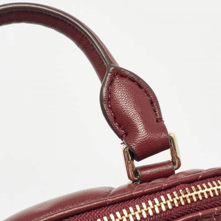Pre Owned DKNY Burgundy Quilted Leather Mini Allen Satchel