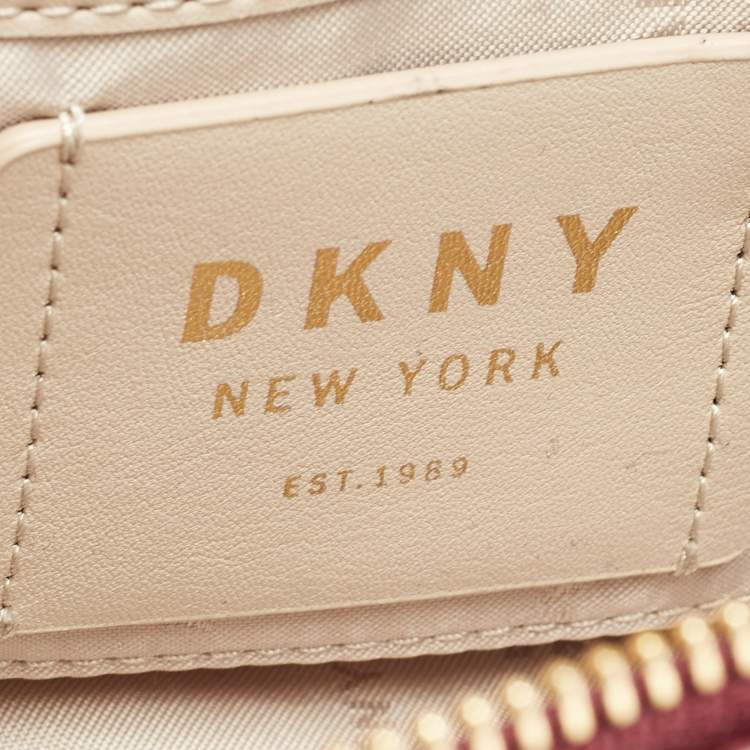 Pre Owned DKNY Burgundy Quilted Leather Mini Allen Satchel