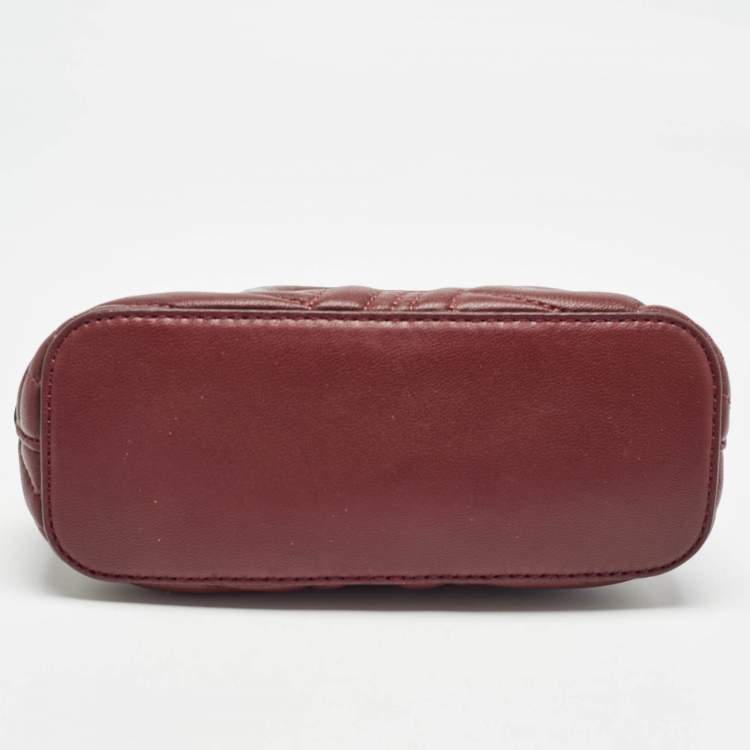 Pre Owned DKNY Burgundy Quilted Leather Mini Allen Satchel