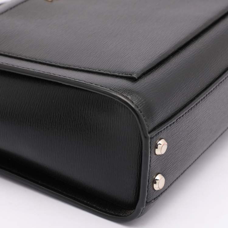 Pre Owned DKNY Black Leather Top Zip Crossbody Bag