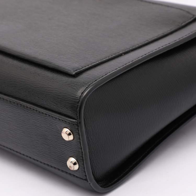Pre Owned DKNY Black Leather Top Zip Crossbody Bag
