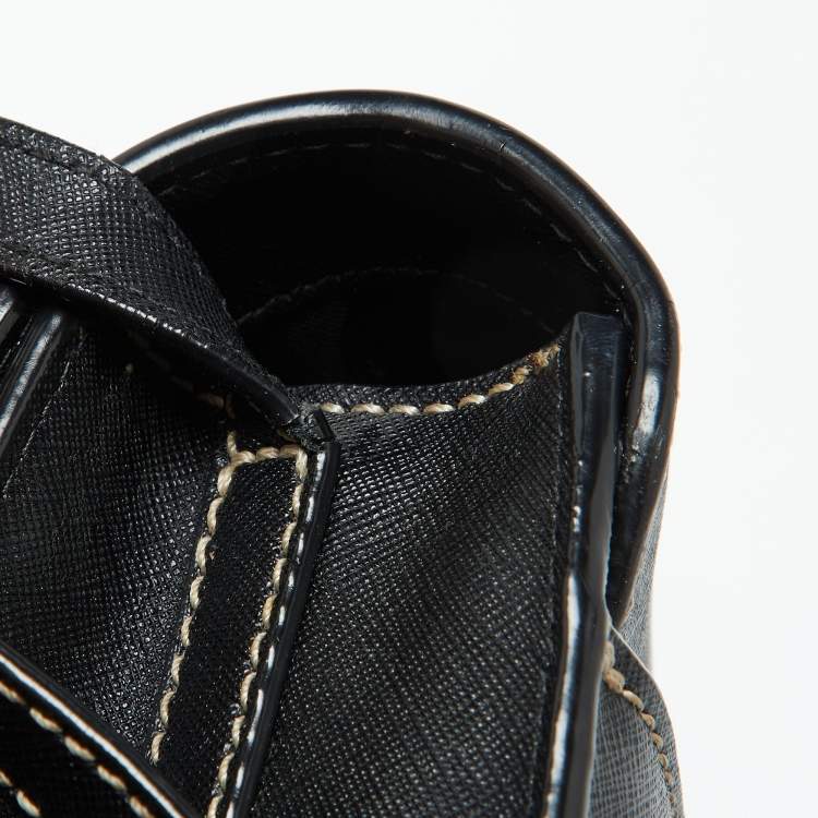 Pre Owned DKNY Black Leather Envelope Flap Shoulder Bag