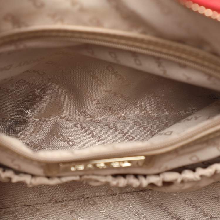 Pre Owned DKNY Red Leather Front Dome Satchel