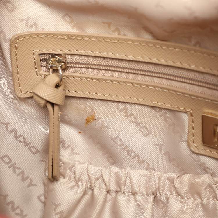 Pre Owned DKNY Red Leather Front Dome Satchel